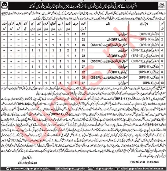 Balochistan Levies Force Jobs 2023 - Job Advertisements