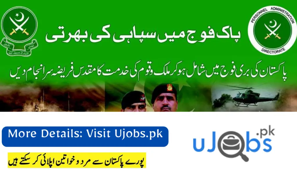 Pak Army Jobs 2023 As Soldier, Clerk, Cook, Military Police