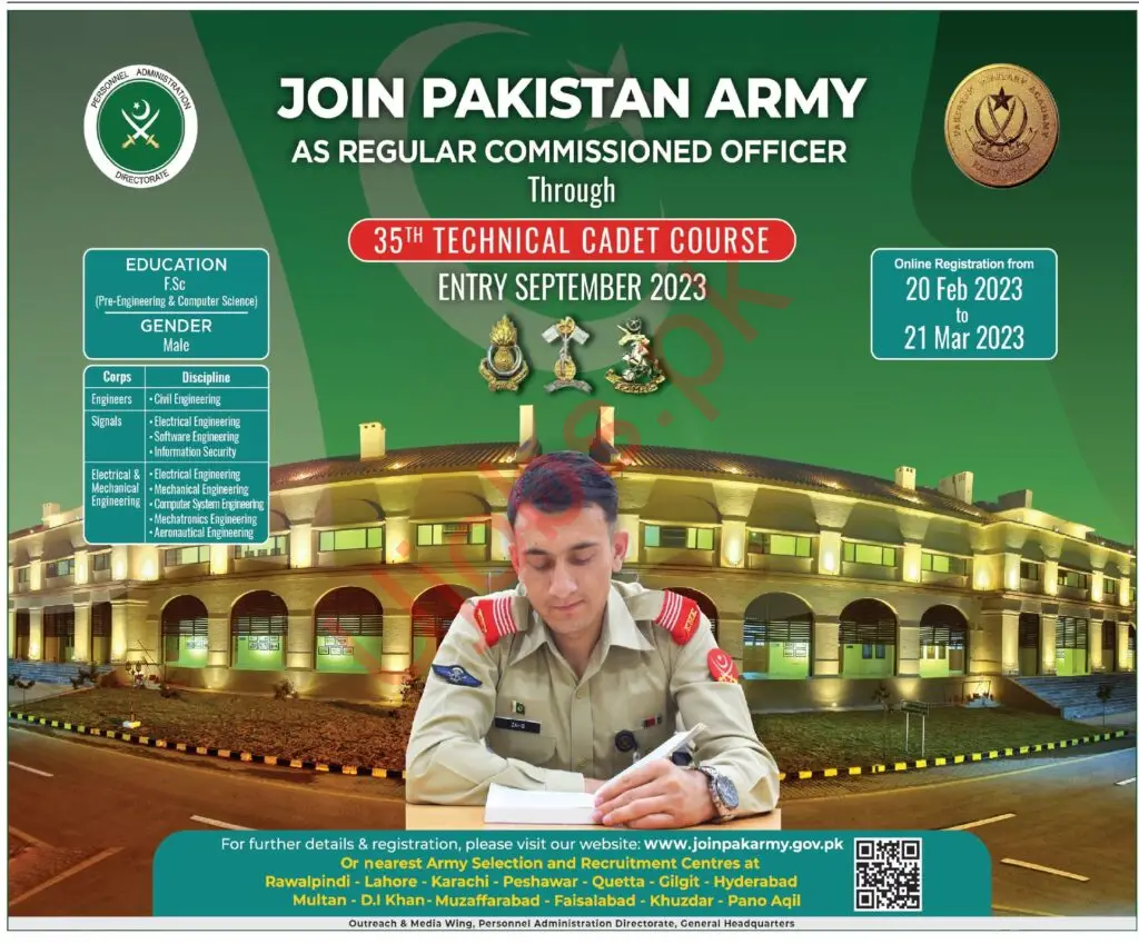 Pak Army Jobs 2023 - Join Pakistan Army as Regular Commissioned Officer