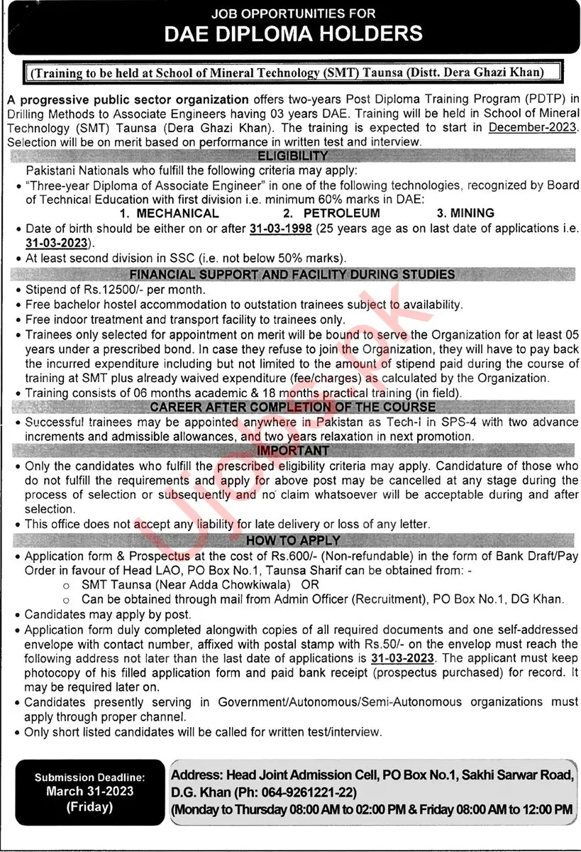 Public Sector Organization Dera Ghazi khan Jobs 2023 Advertisements