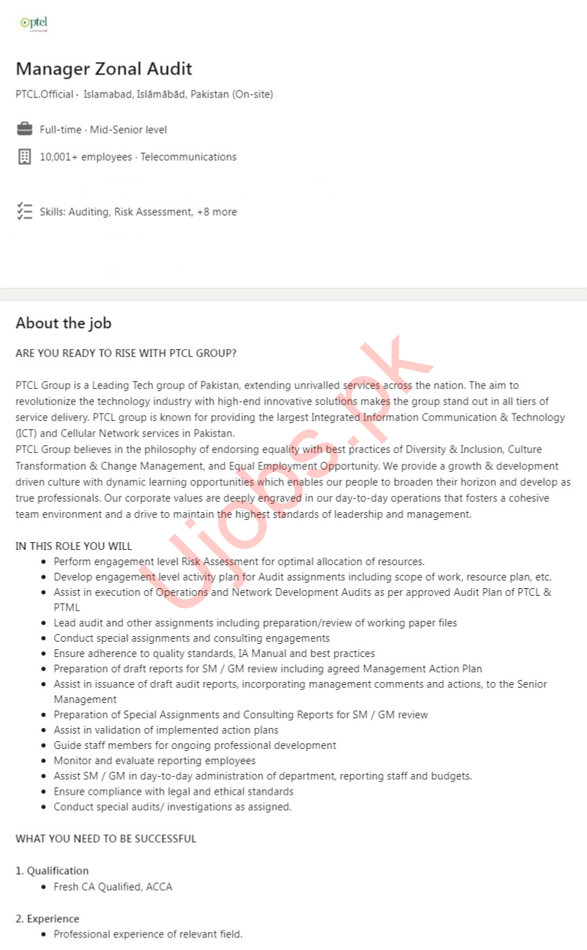 PTCL jobs 2023 - Career opportunities - Official Advertisements