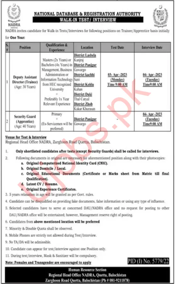 Wapda Quetta Jobs 2023 - Job Advertisements